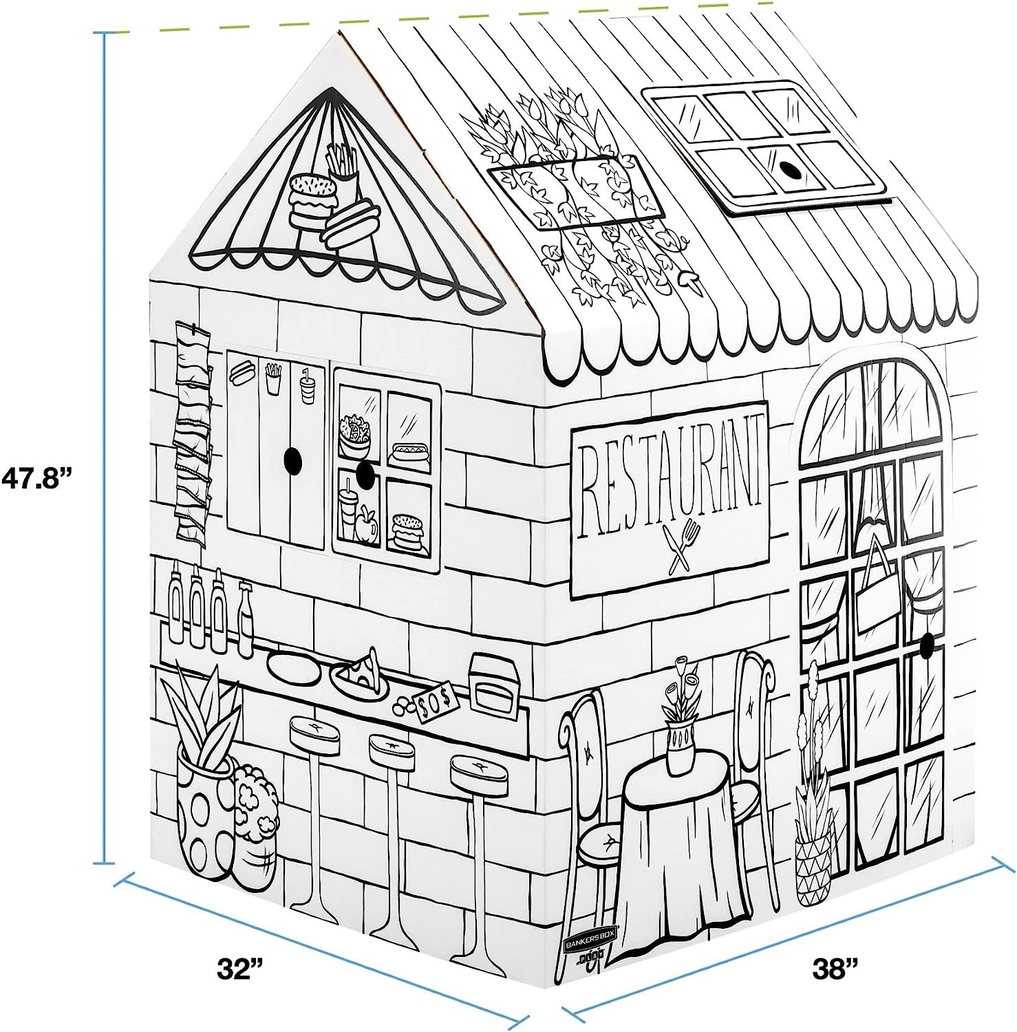 Fellowes Bankers Box At Play Treats N Eats Playhouse White 1pk 1230201 Treats N Eats