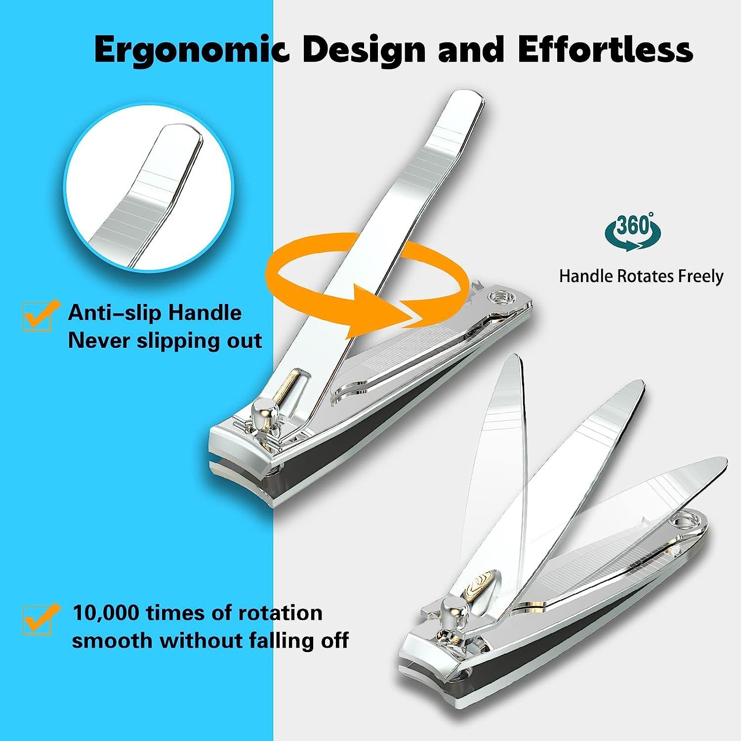  Nail Clippers for Men with Catcher - KLIPP Razor-Sharp Heavy  Duty Self-Collecting Nail Cutters with Ergonomic Lever Keep Fingernails and  Toenails Impeccably Manicured - Includes Ziplock Pouch : Beauty 