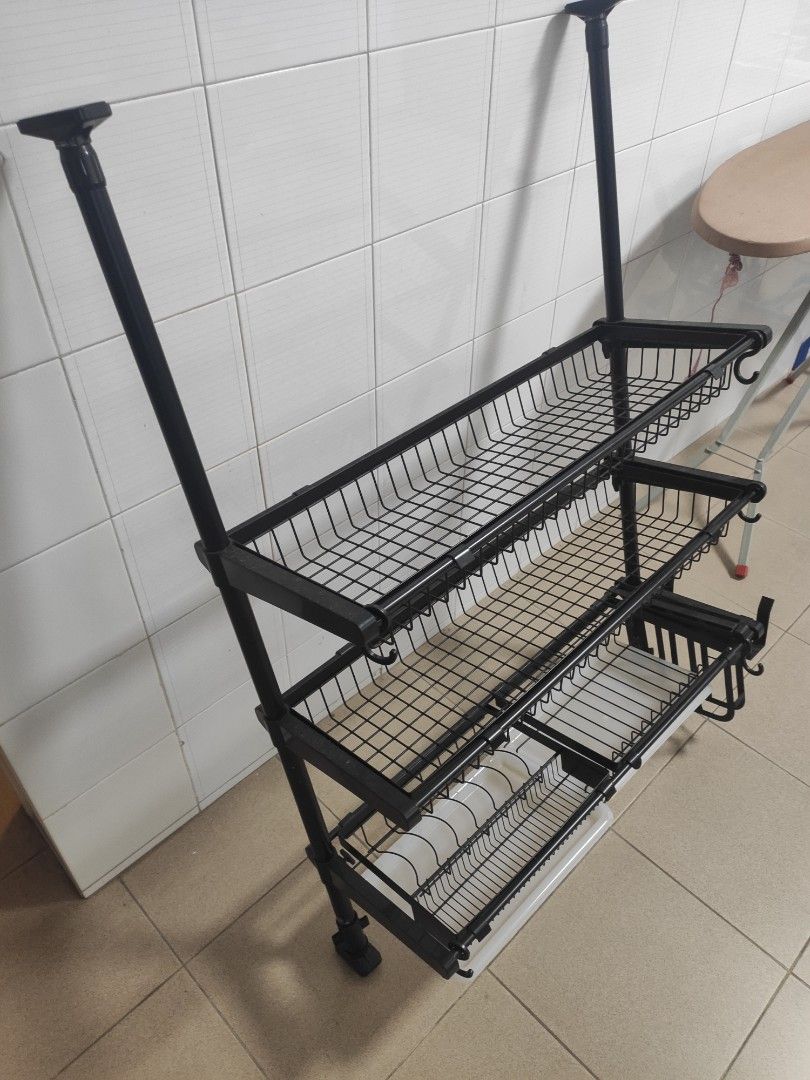 (Free) Dish Drying Rack Vertically Mounted, Furniture & Home Living