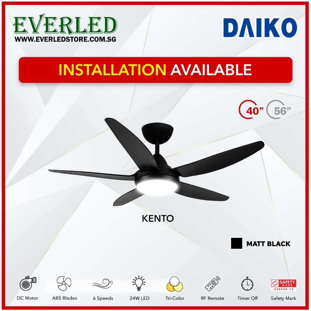 Daiko Ceiling Fan ( Kento 40"/56") (with TriColor Light and Remote