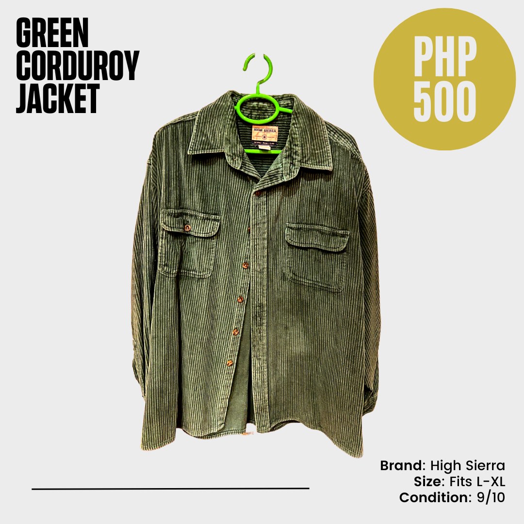 Green Corduroy Jacket, Men's Fashion, Coats, Jackets and Outerwear on ...