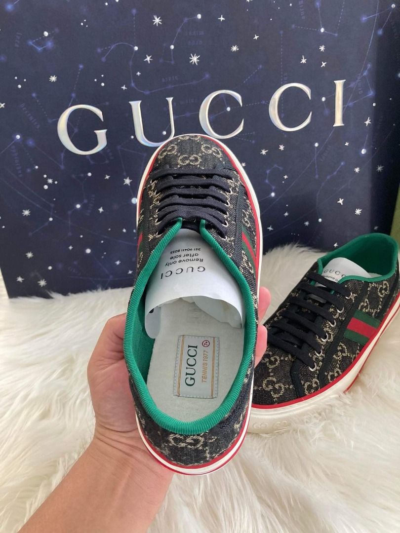 Gucci denim sneakers hotsell