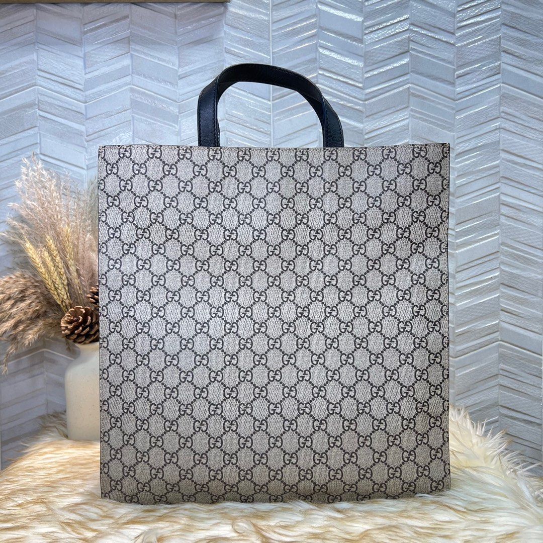 Gucci Snake Print Monogram Supreme Tote Luxury Bags Wallets on