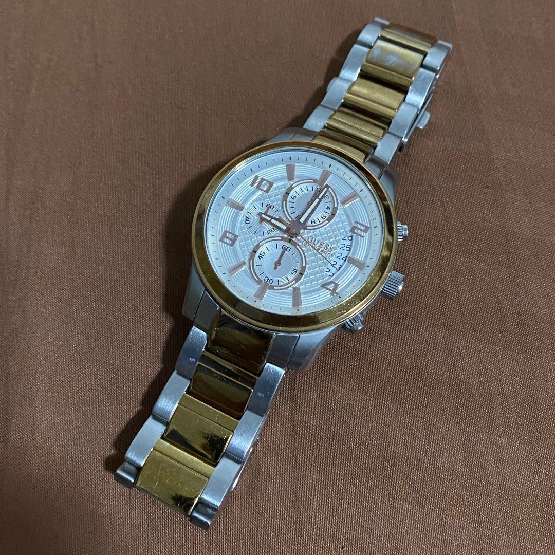 Guess steel watch japan mov't 100m water resistance, Women's Fashion ...