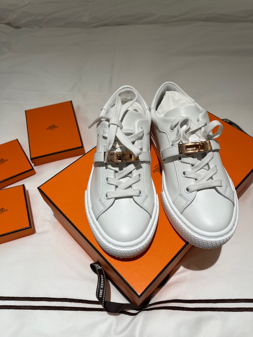 Baskets Hermès Pour Homme Taille 46 - Couleur Blanche, Neuves Dans Leur Boîte D'origine, Un Must-have De Luxe