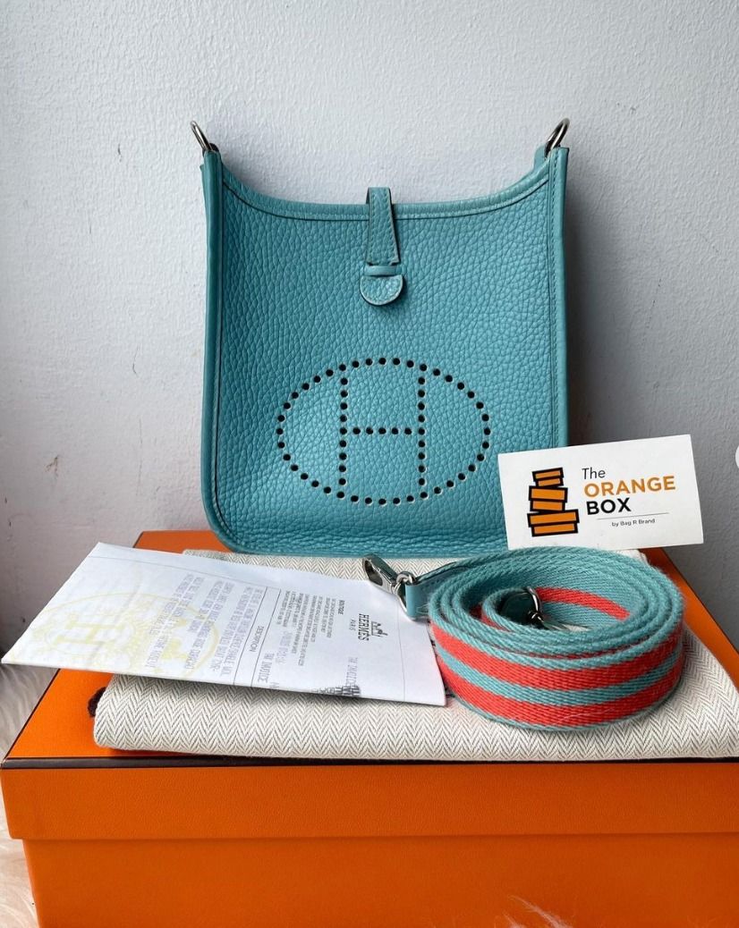 Hermes Evelyne TPM Epsom Bleu Atoll Bleu Zanzibar, Luxury, Bags & Wallets  on Carousell