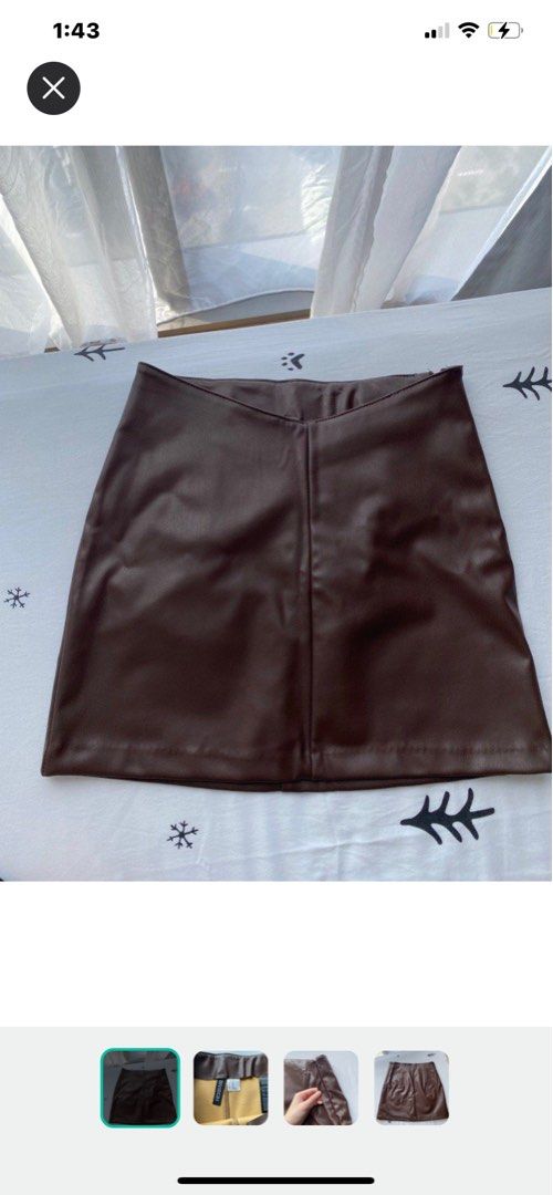Leather mini skirt h&m top