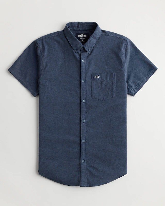 Hollister Stretch Long Sleeve Shirt, Men's Fashion, Tops & Sets, Formal  Shirts on Carousell