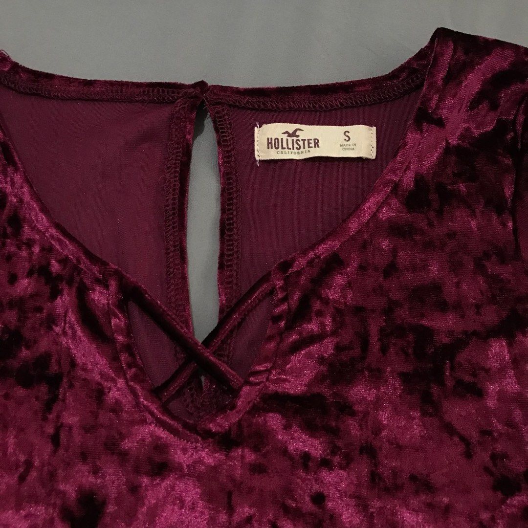 Hollister velvet dress cheap