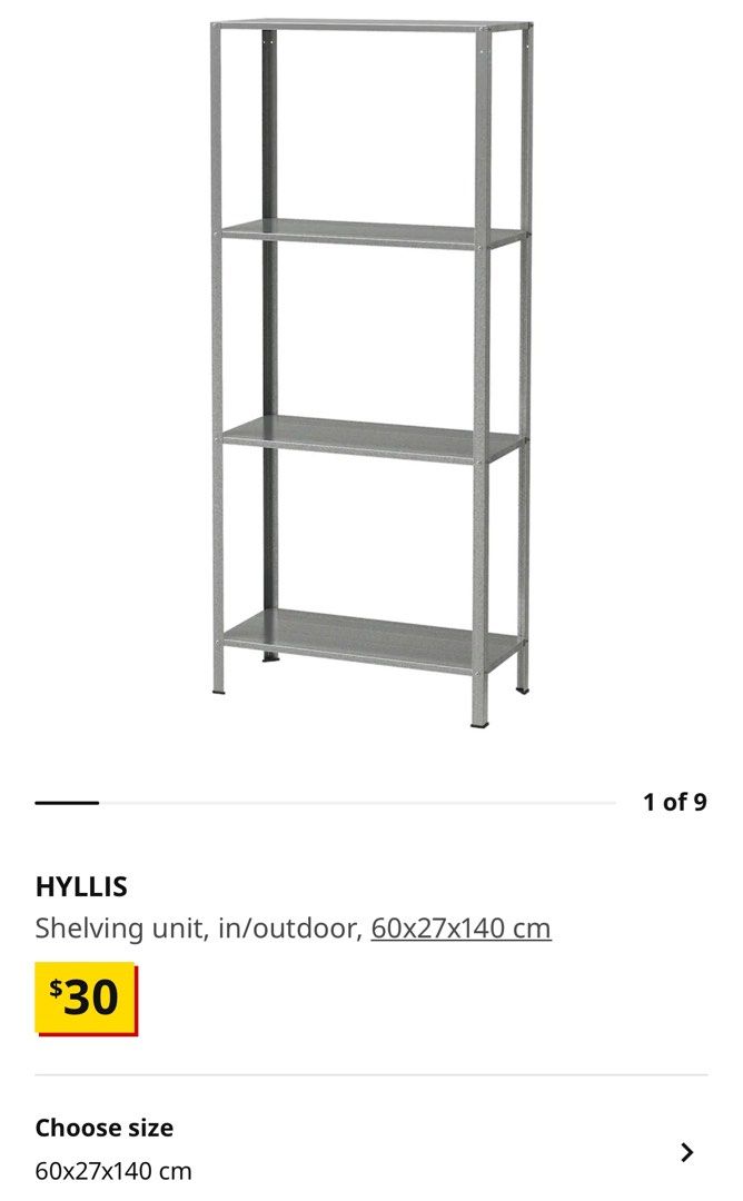 IKEA HYLLIS shelf rack unit 2x, Furniture & Home Living, Furniture