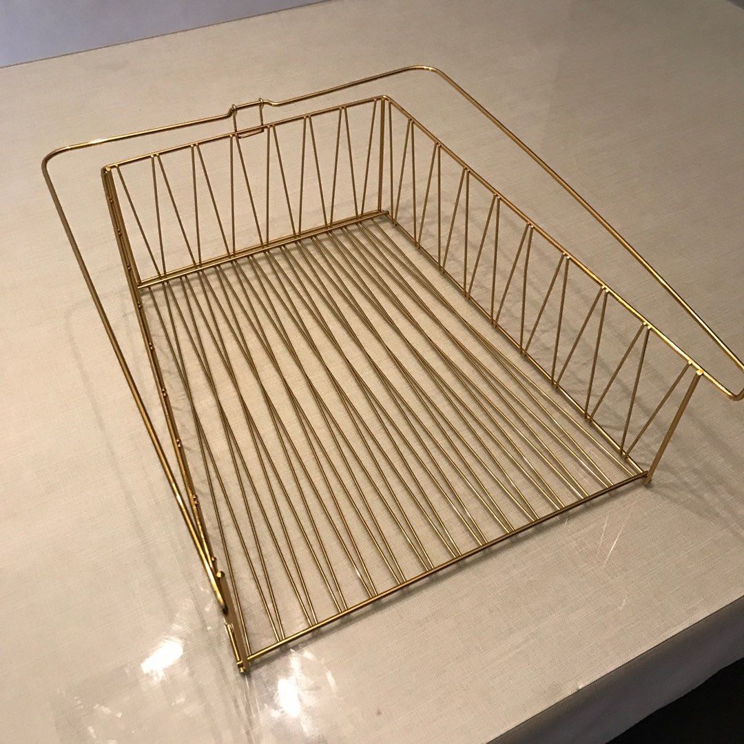 IKEA Kallax Wire Basket (Brass Colour), Furniture & Home Living, Home