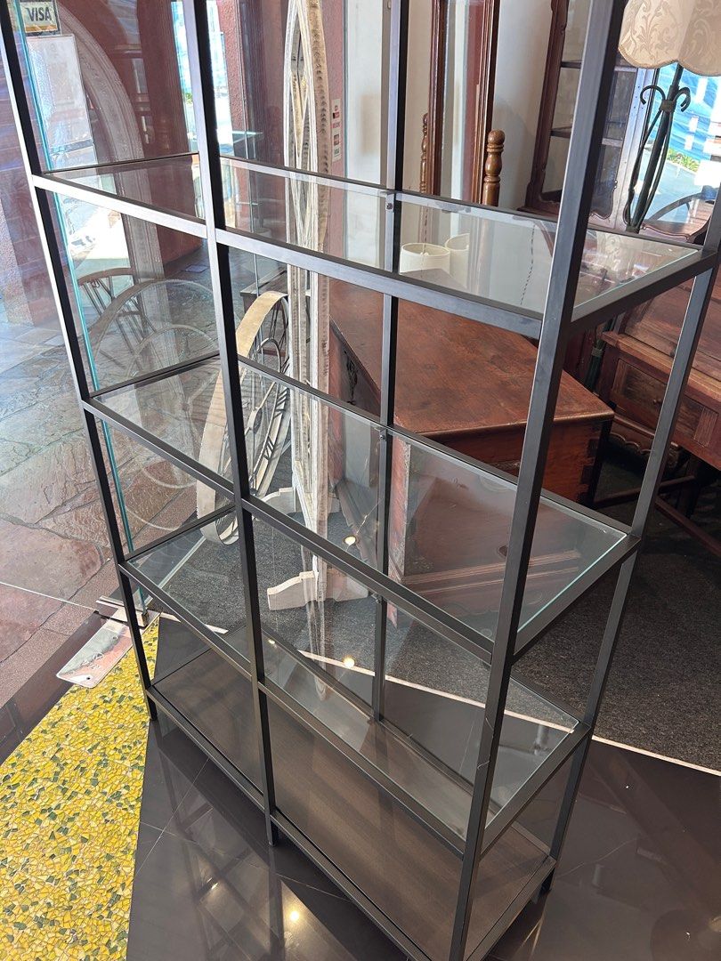 Ikea VITTSJO glass metal shelving unit, Furniture & Home Living