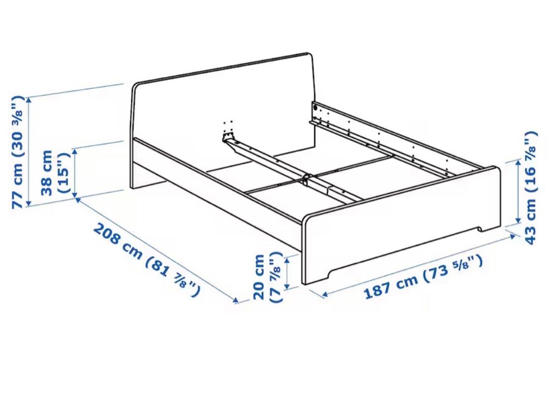 IKEA White Queen size bed frame, Furniture & Home Living, Furniture
