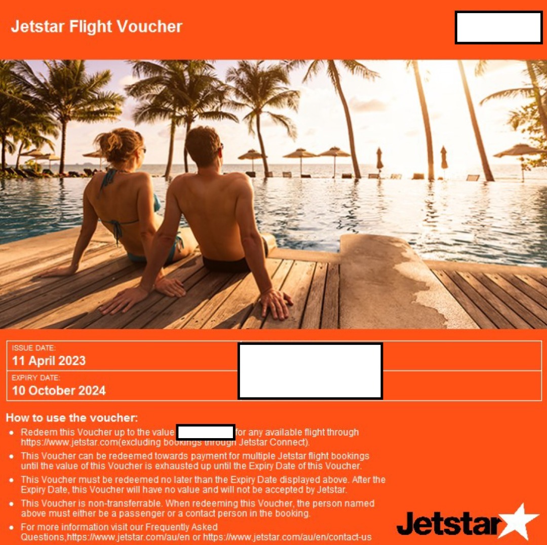 Jetstar travel flight voucher, Tickets & Vouchers, Flights & Overseas ...