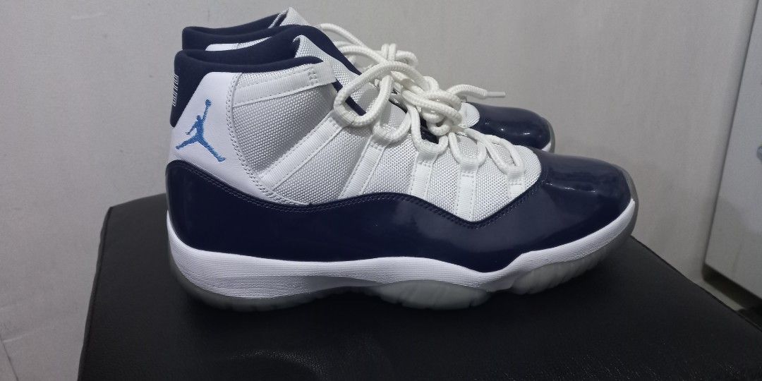 Jordan 11 Retro White Navy Blue Men s Fashion Footwear Sneakers