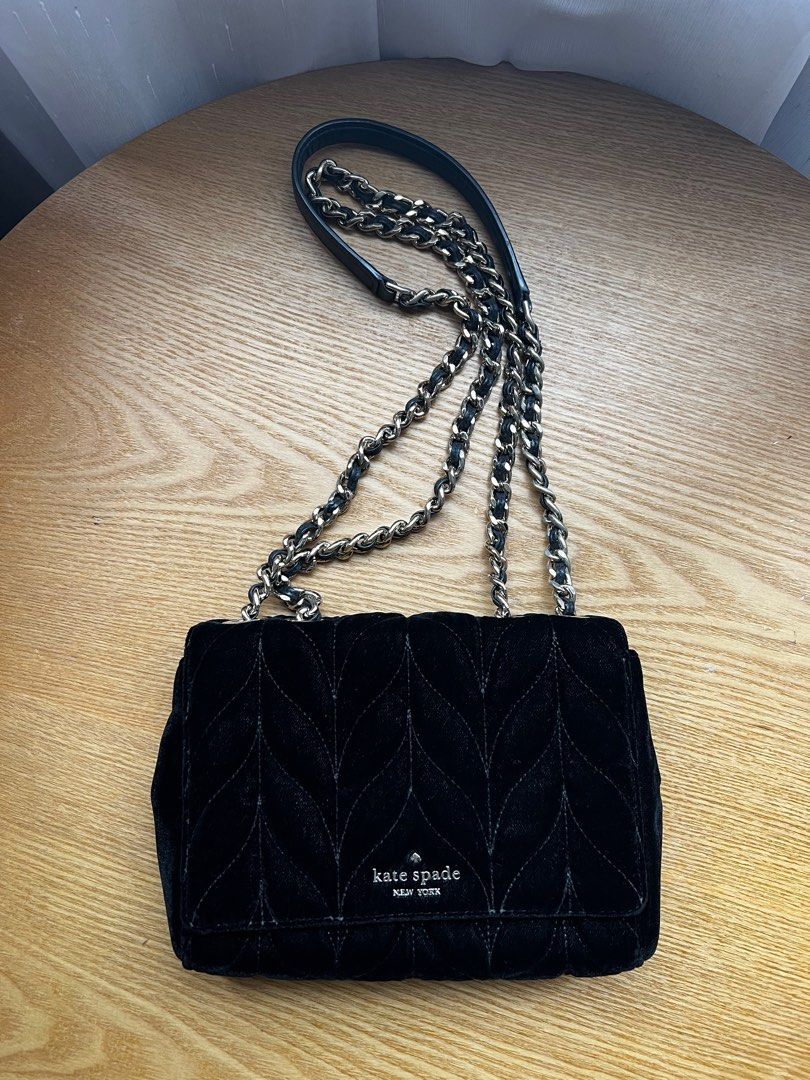 Kate spade on sale black velvet bag