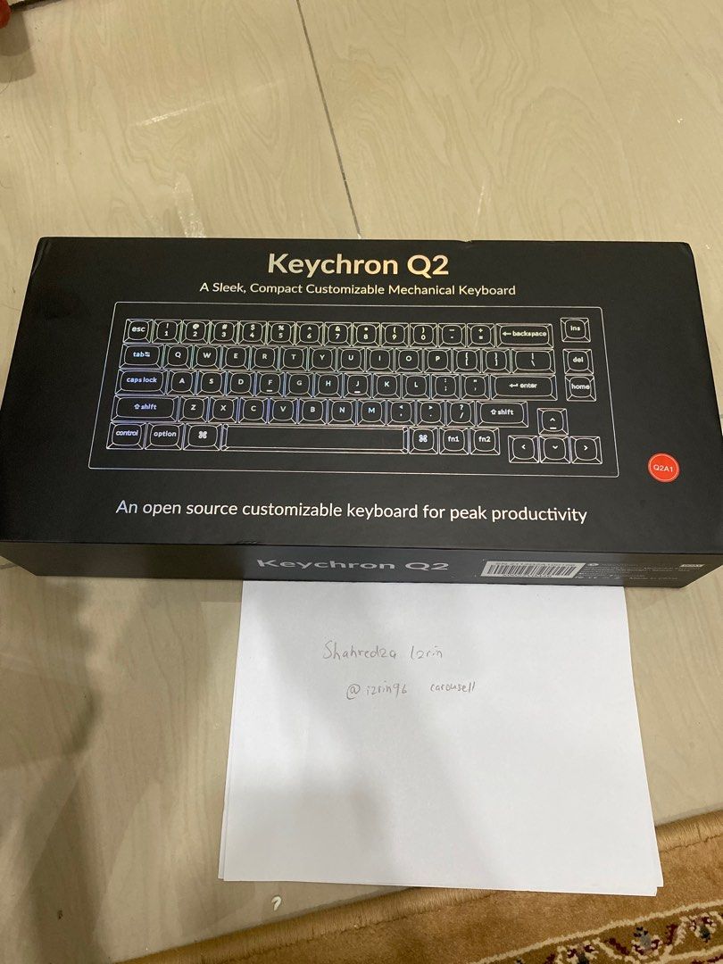 Keychron Q2 Custom Mechanical Keyboard Backbone Black, Computers & Tech