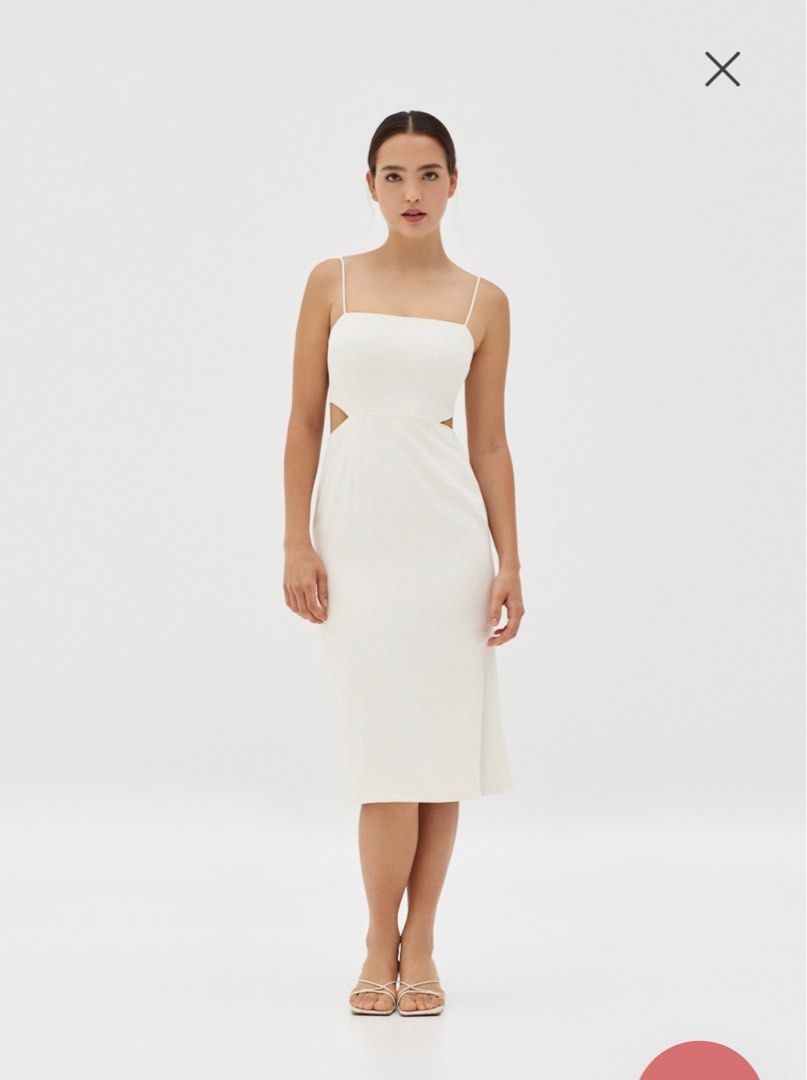 white christmas dresses Bec and Bridge Noelle Cut Out Maxi Dress in Natural – Coco & Lola main image 1