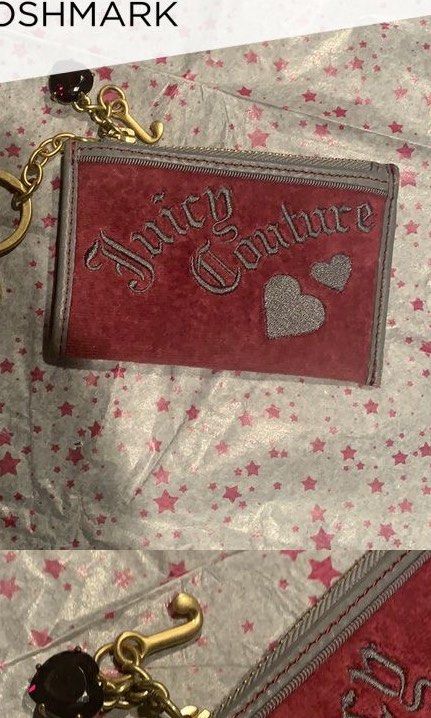 JUICY COUTURE Wallet Coin Purse Pink Heart Gold Tone Letters & Studs | eBay