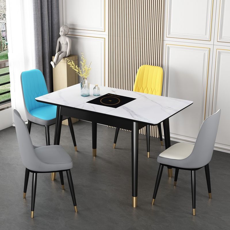 Light Luxury Extendable Table Dining Table Free Assembly Rectangular ...