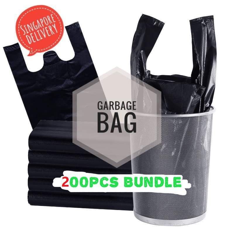 100pcs/set Random Color PE Trash Bag, Minimalist Flat Design Garbage Bag  For Household