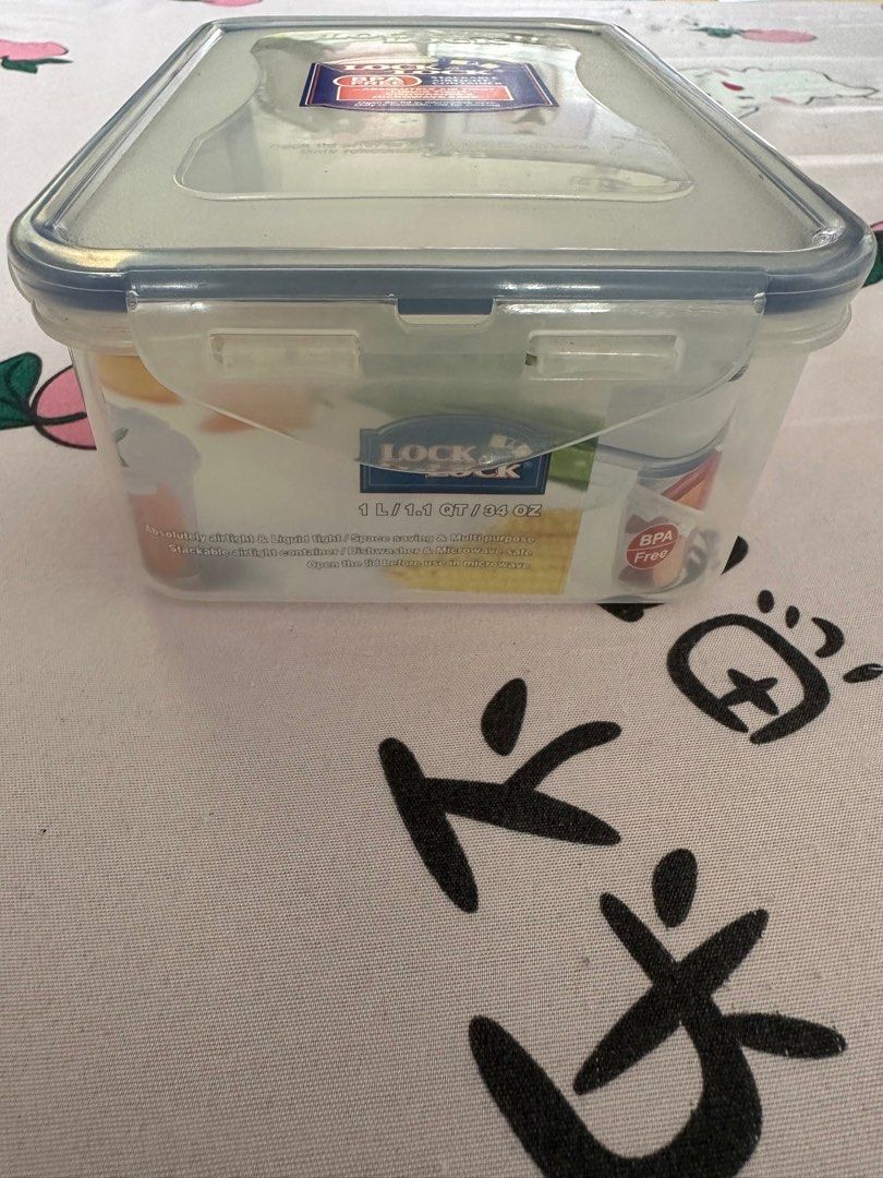 Lock & Lock stackable airtight container (1 L), Furniture & Home Living, Kitchenware & Tableware