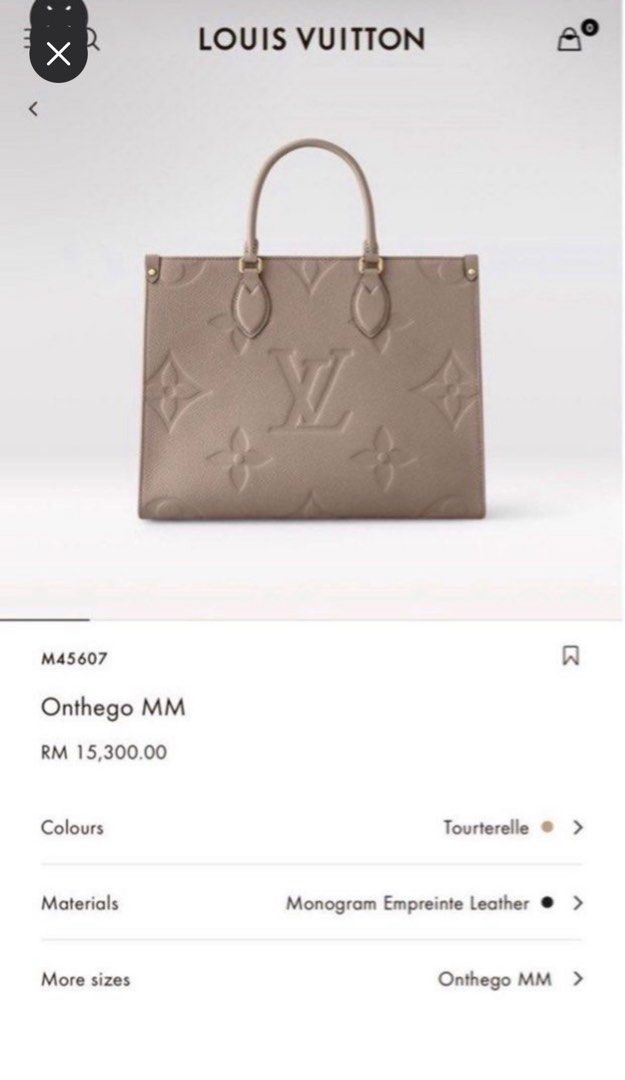Louis Vuitton OTG MM emp leather in the color tourterelle