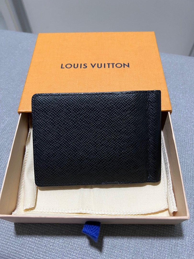 Louis Vuitton Taiga Pince Wallet, Black