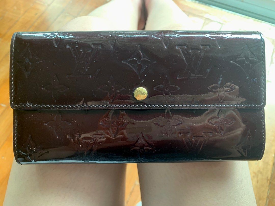 Sarah patent leather wallet Louis Vuitton Brown in Patent leather - 33679286