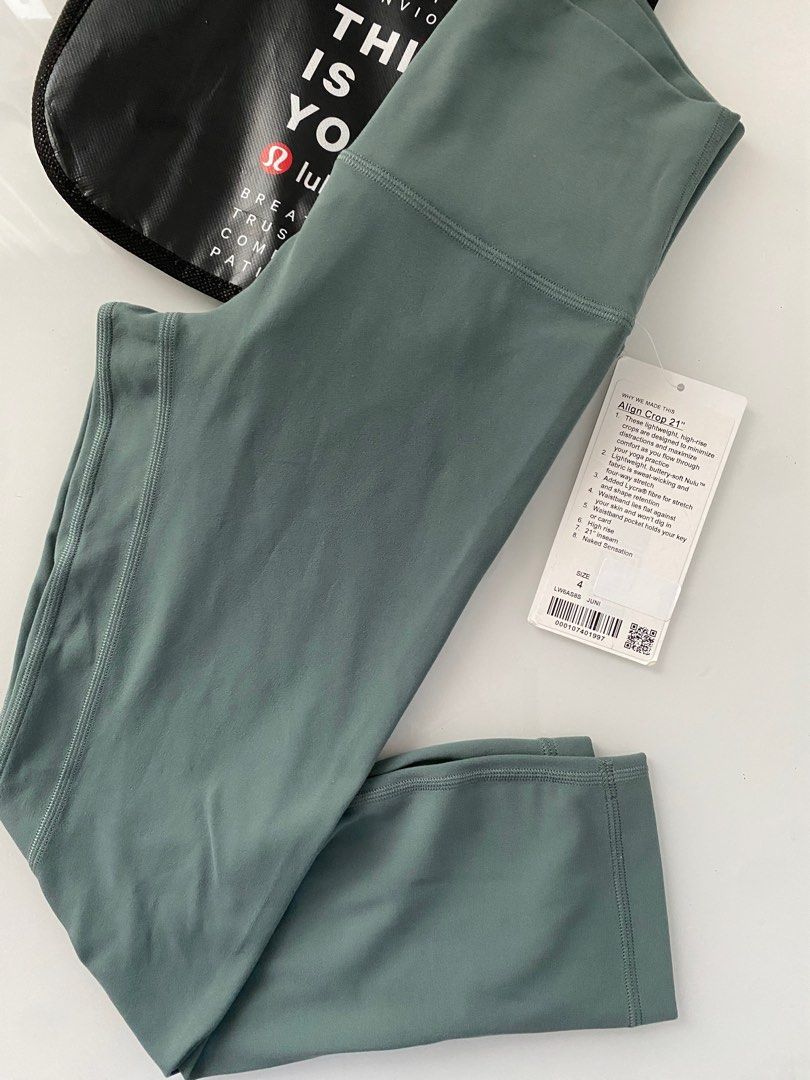 Lululemon Align Crop 21” Leggings High Rise GRSG Green Sage LW6AS8S Size 10