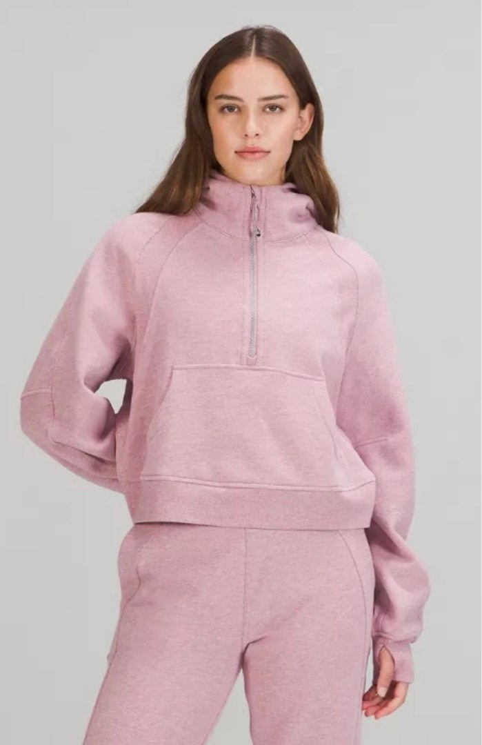 Lululemon Oversized Half-Zip Hoodie (Heathered Pink Taupe), Women's  Fashion, Activewear on Carousell