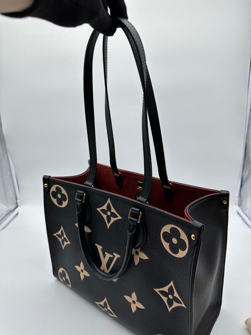 Louis Vuitton Black Giant Monogram Empreinte Leather Onthego MM