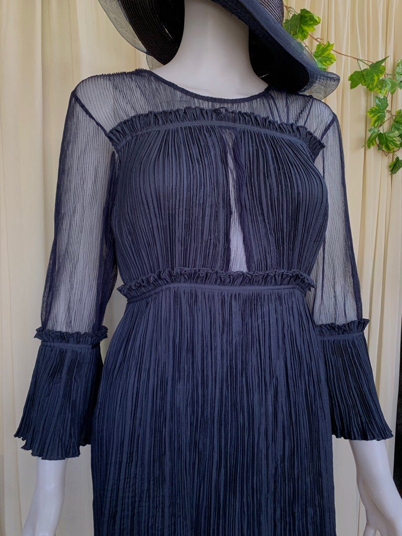 MAJE BLUE RITZY PLEATED DRESS (Category: Dresses) located in Cagayan de Oro. Submitted by chungstuff (Listing ID 1241419710, Image 2). Description: Size 1 on tag minor issue only as seen on photo. .