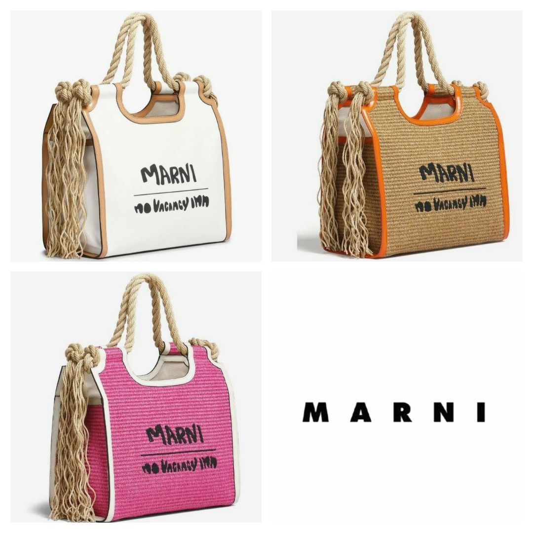 MARNI X No Vacancy Inn Marcel Tote Bag In Raffia, Women's