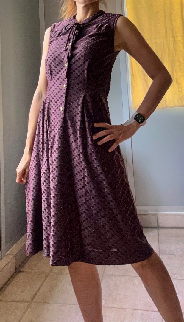 Maroon hotsell vintage dress