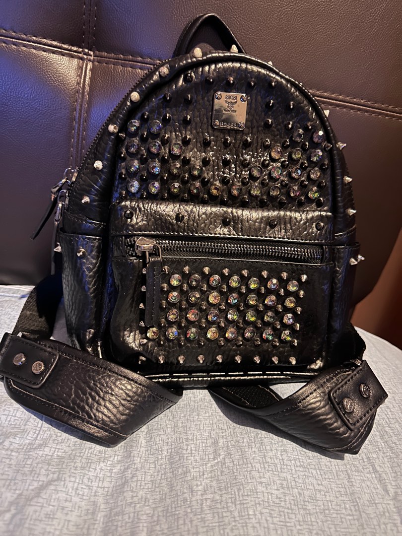 Mcm stark pearl clearance stud leather backpack