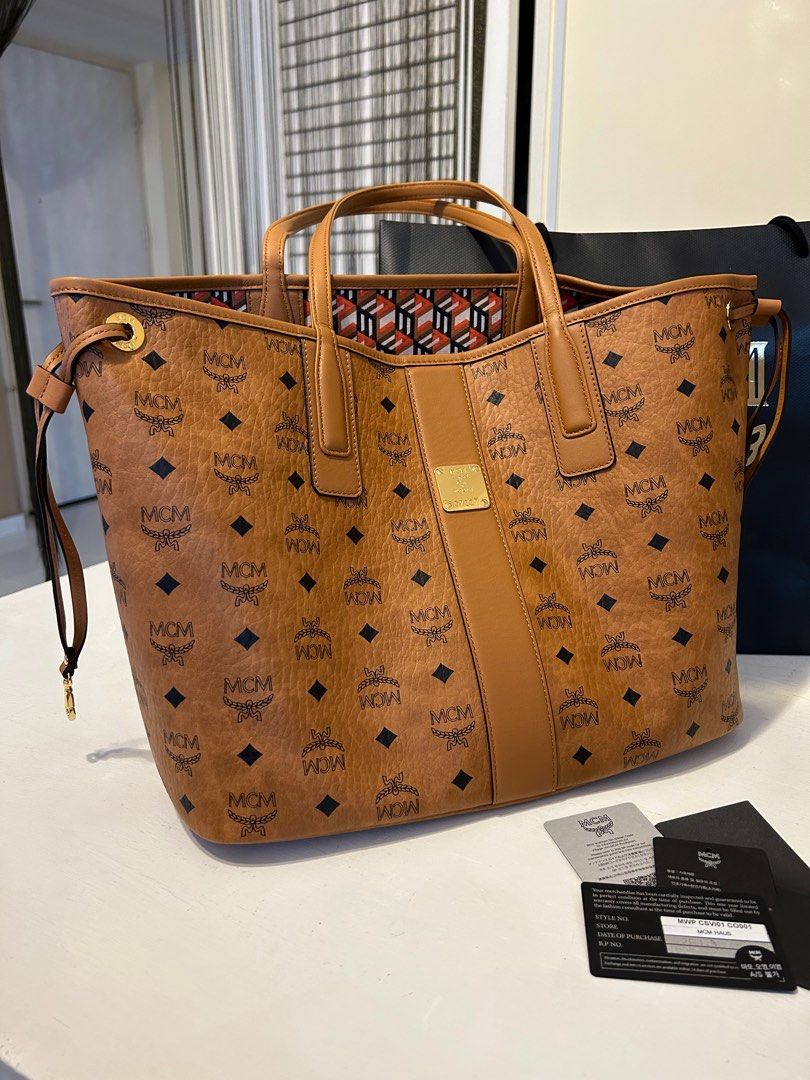 Mcm outlet tote cognac