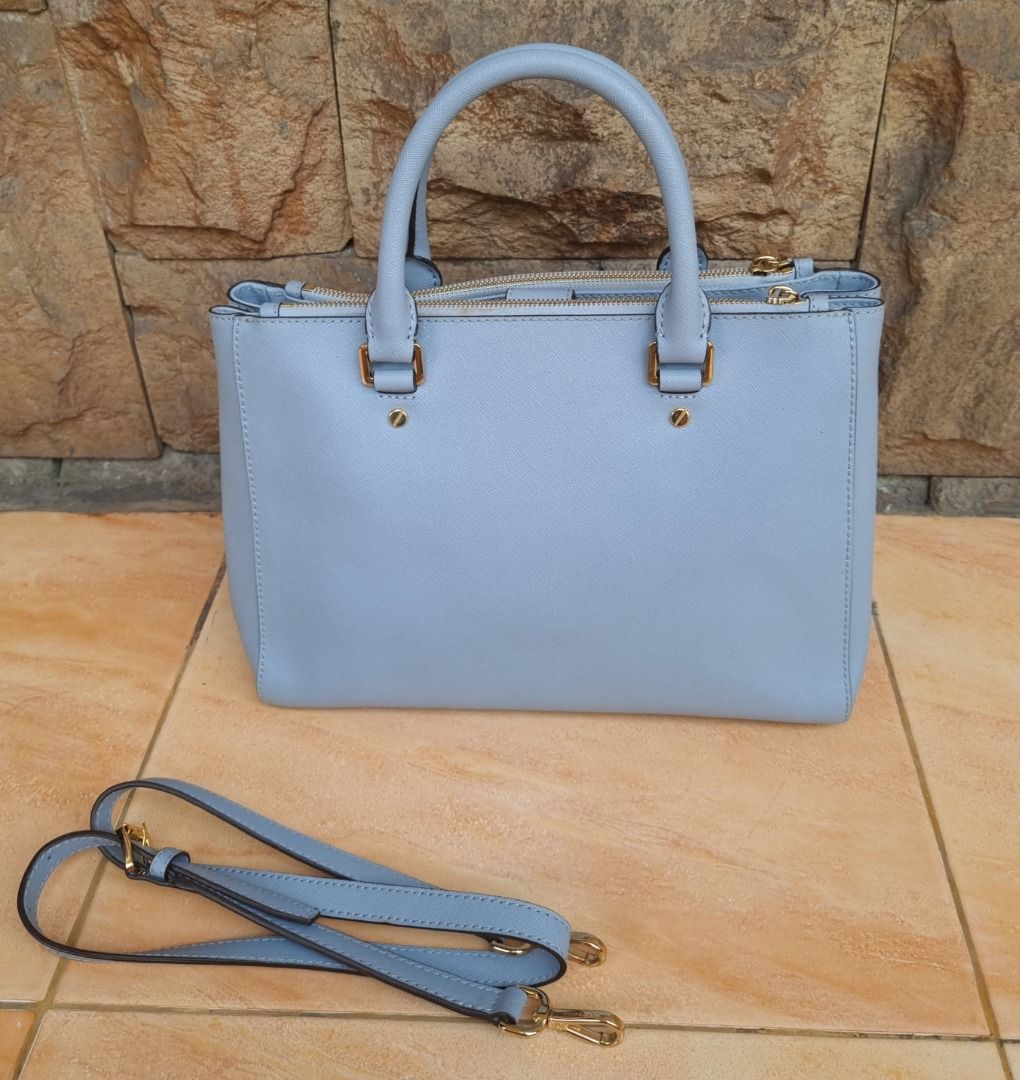 Sutton Saffiano Leather Michael Kors Sutton Small Michael Kors SMALL SUTTON  SAFFIANO LEATHER SATCHEL Pale Blue 30S4GTVS6L