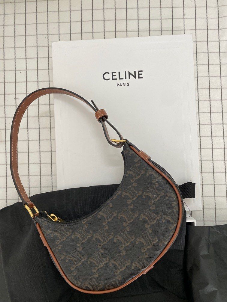 Celine - Mini Ava in Triomphe Canvas and Calfskin Leather - Brown - for Women