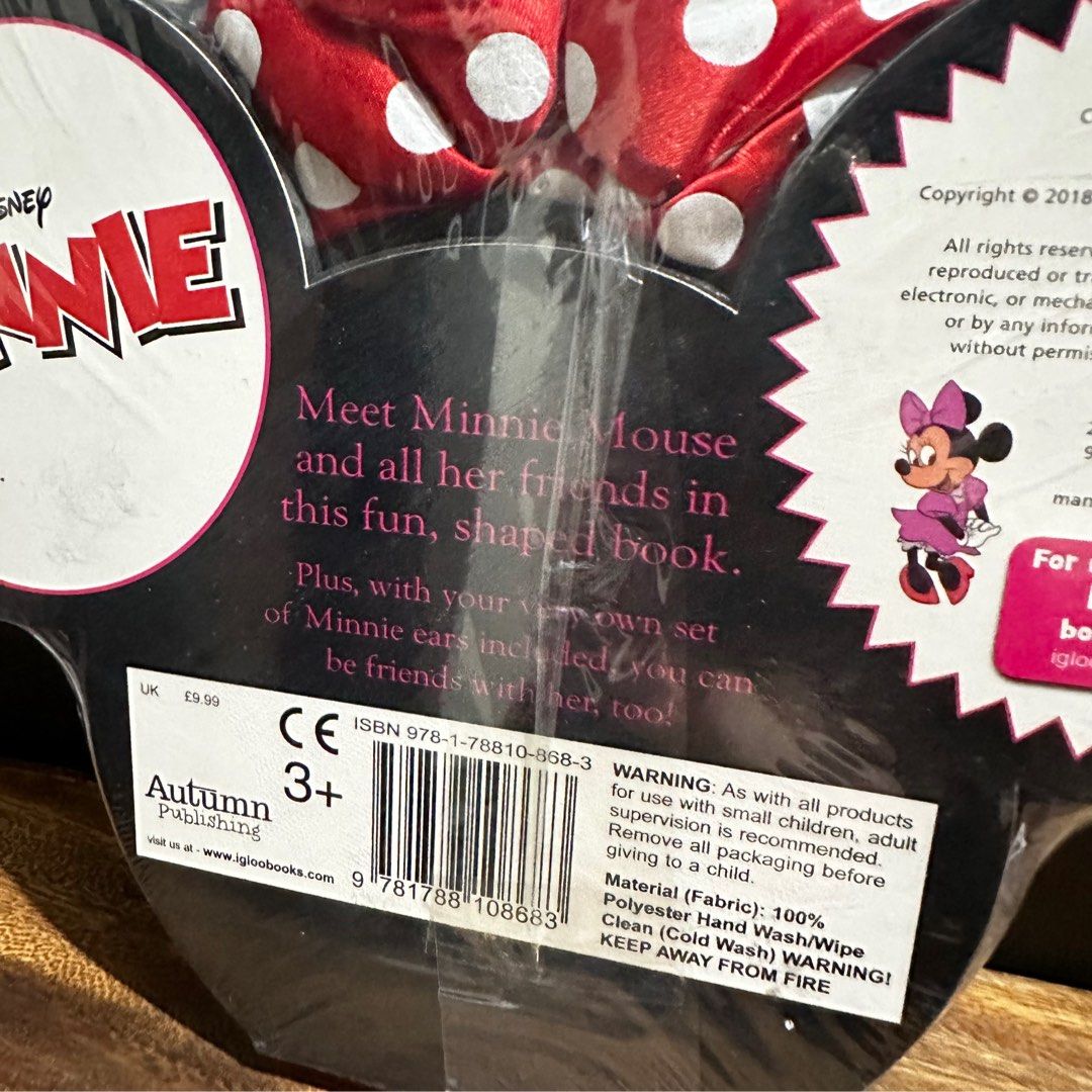 Minnie Mouse Story book with Minnie Ears on Carousell