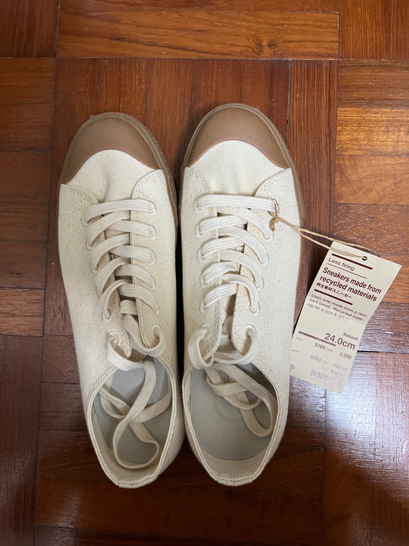 Less Tiring Sneakers Light Beige | Water Repellent Shoes | MUJI USA