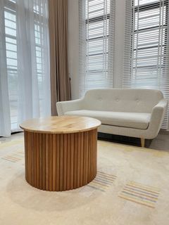 Solid wood fluted coffee table