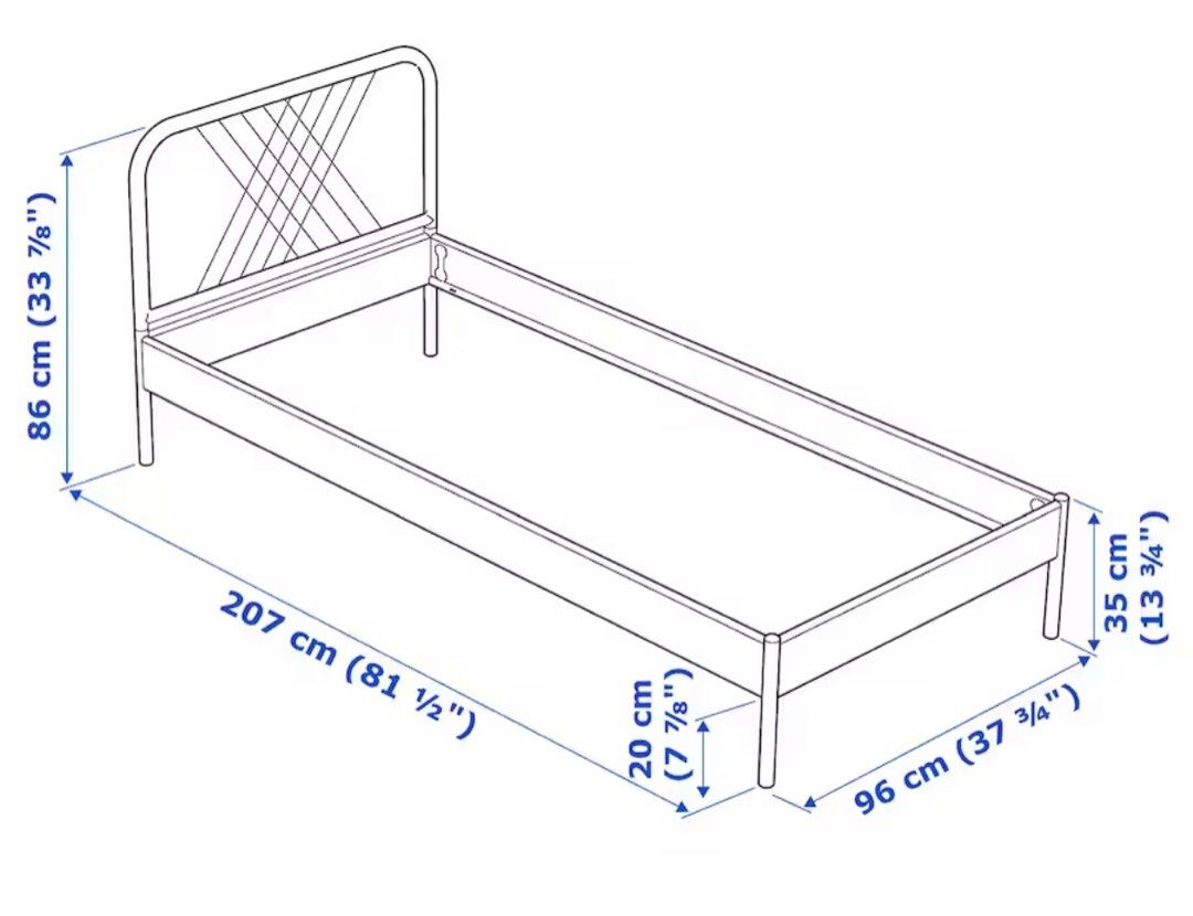 Nesttun Single Bed Frame, Furniture & Home Living, Furniture, Bed