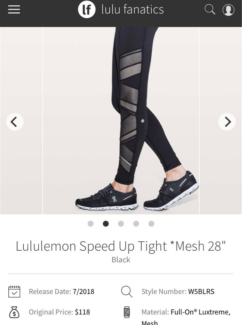 Lululemon Speed Up Tight / Leggings - Mesh, Women's Fashion, Bottoms, Jeans  & Leggings on Carousell