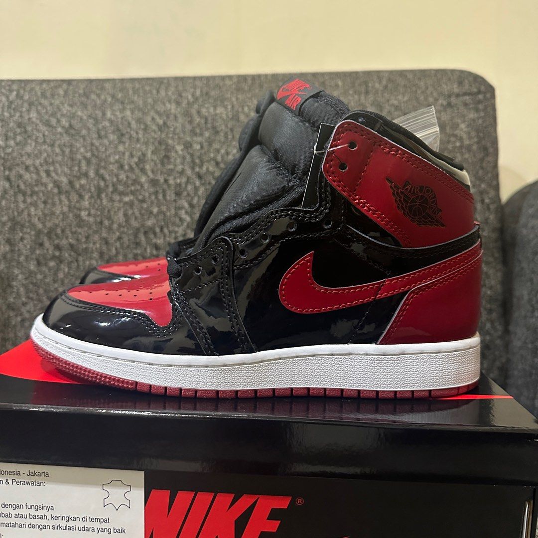 Nike Air Jordan 1 High Bred Patent GS (US 4.5Y / 36.5) BNIB Local