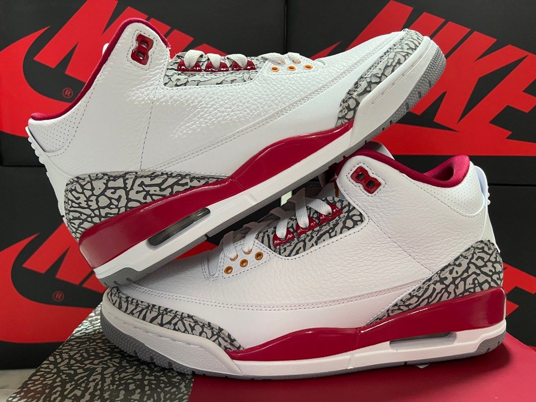 Nike air jordan 3 retro white red store