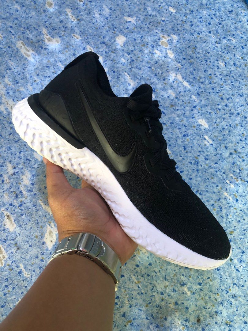 Men's epic react flyknit 2 running shoes white/black/blue shop