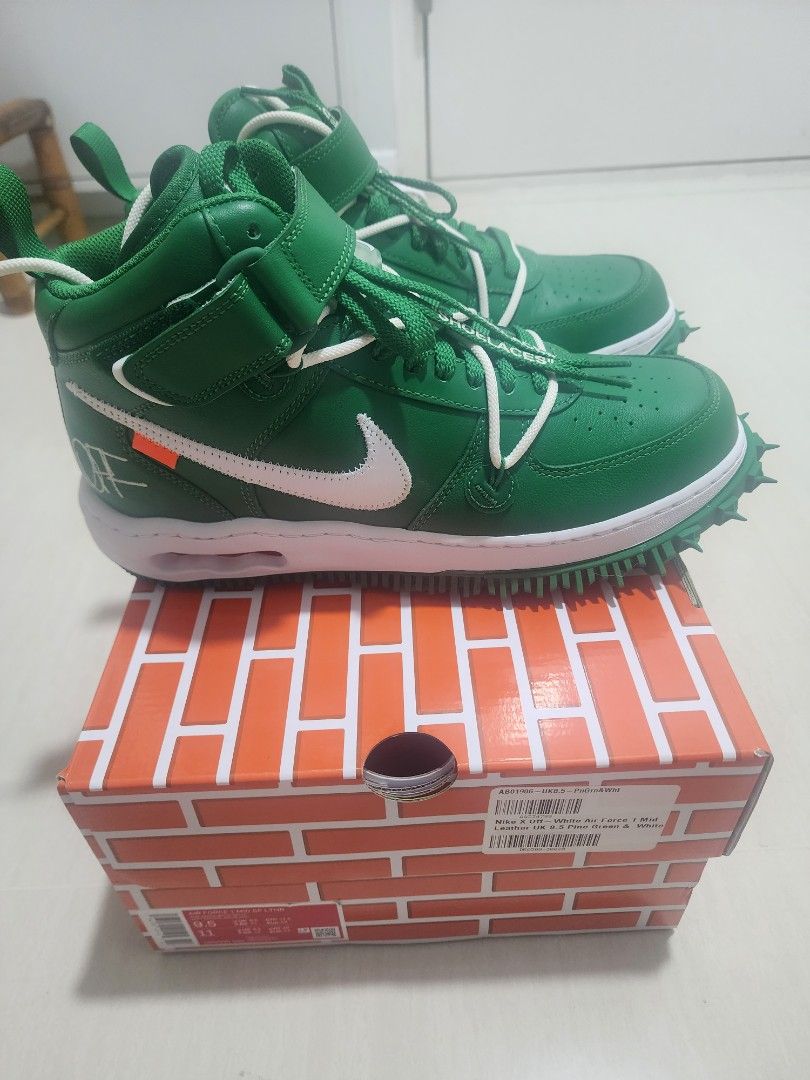 Nike X off white air force 1 pine green Men s Fashion Footwear