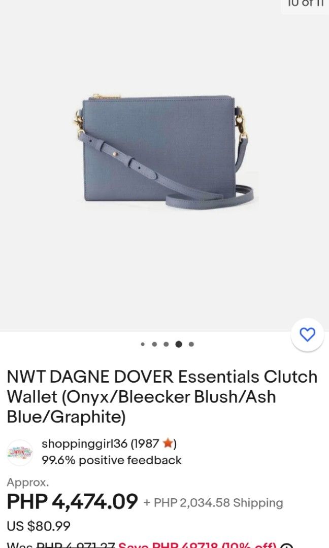 Dagne Dover, Bags, Dagne Dover Essentials Crossbody Clutch Wallet  Bleecker Blush