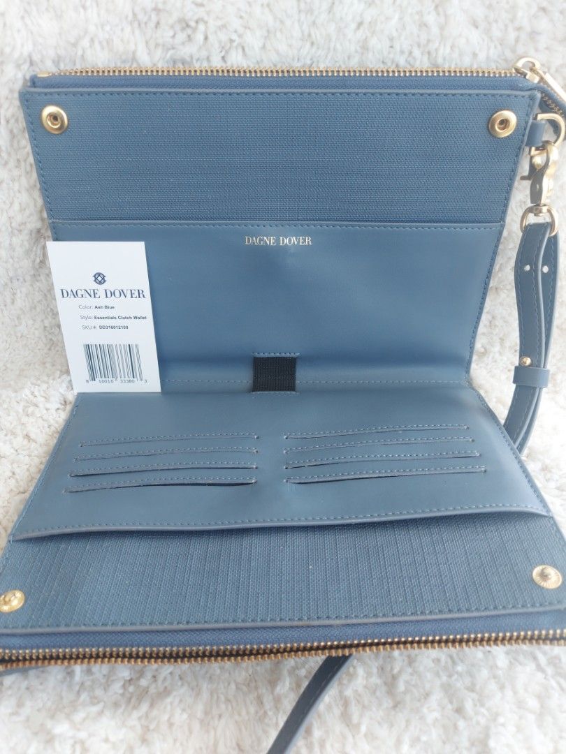 NWT DAGNE DOVER Essentials Clutch Wallet Ash Blue Luxury Bags